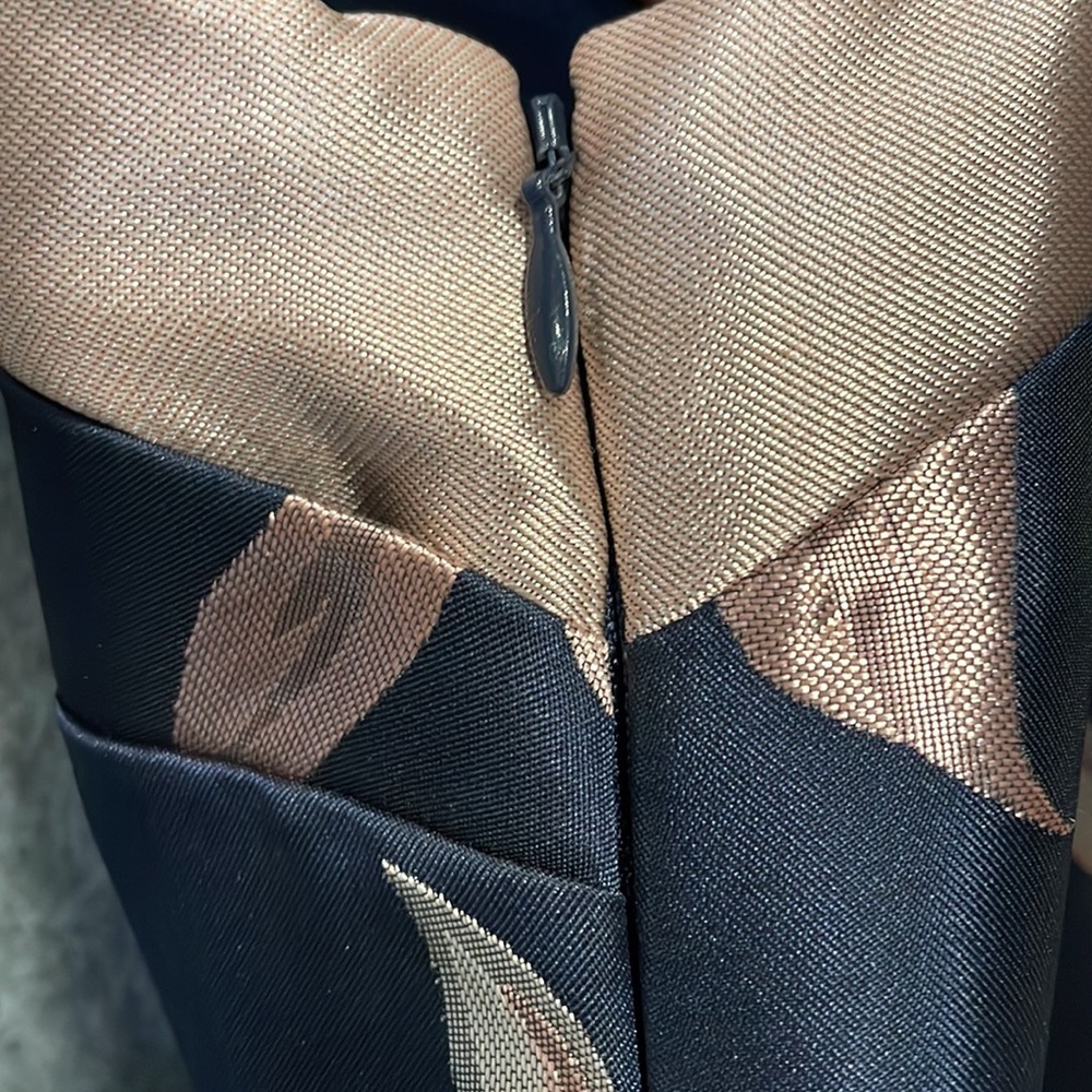 Navy & pink asymmetrical floral high low gown, women 4 - Picture 7 of 10